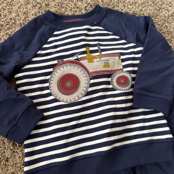 Rorie Whelan Navy Striped Tractor Set size 24 months - Picture 2 of 8